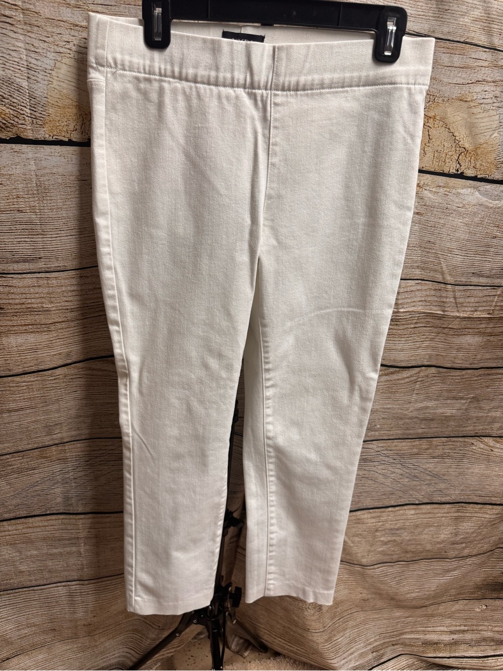 NYDJ White Cropped Pull-On Ankle Jeans